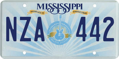 MS license plate NZA442