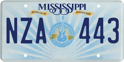 MS license plate NZA443