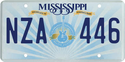 MS license plate NZA446