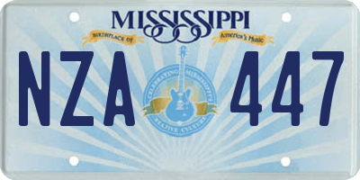 MS license plate NZA447
