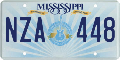 MS license plate NZA448