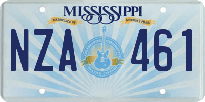 MS license plate NZA461