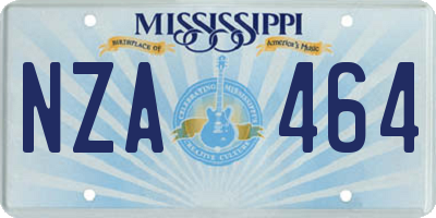 MS license plate NZA464