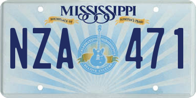 MS license plate NZA471