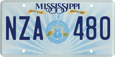 MS license plate NZA480