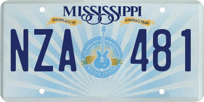 MS license plate NZA481