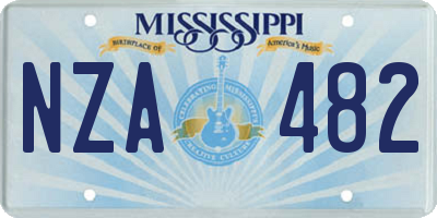 MS license plate NZA482