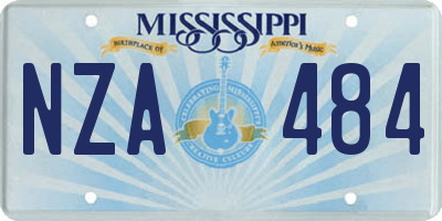 MS license plate NZA484