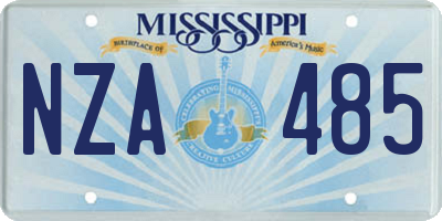 MS license plate NZA485