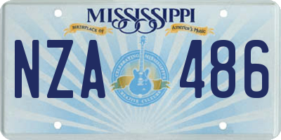 MS license plate NZA486