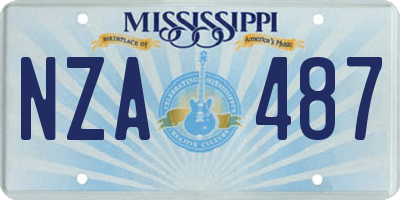 MS license plate NZA487