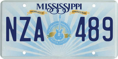 MS license plate NZA489