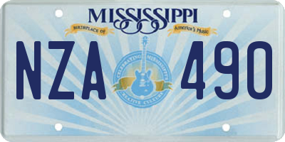 MS license plate NZA490