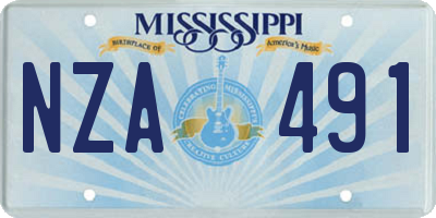 MS license plate NZA491