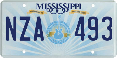 MS license plate NZA493