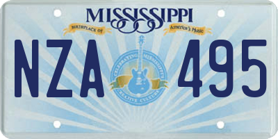 MS license plate NZA495
