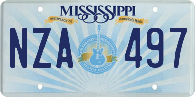 MS license plate NZA497