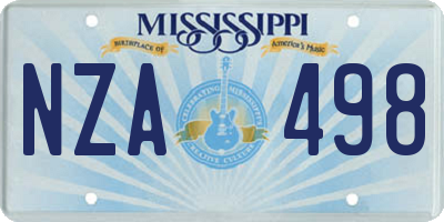 MS license plate NZA498