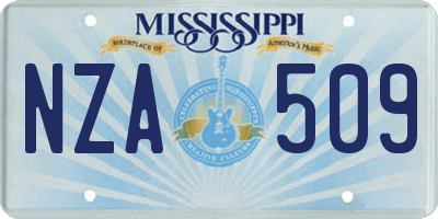 MS license plate NZA509