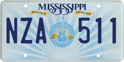 MS license plate NZA511