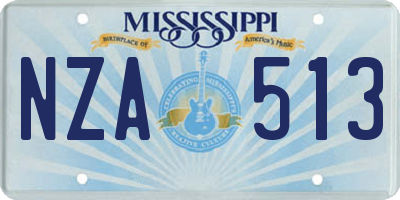 MS license plate NZA513