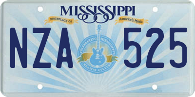 MS license plate NZA525