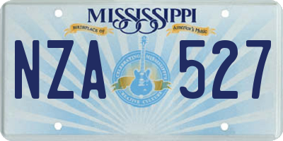 MS license plate NZA527