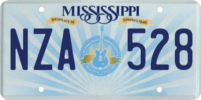MS license plate NZA528