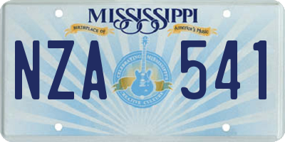 MS license plate NZA541