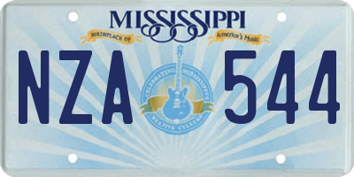 MS license plate NZA544