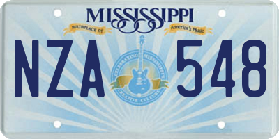 MS license plate NZA548