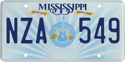 MS license plate NZA549