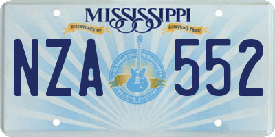 MS license plate NZA552