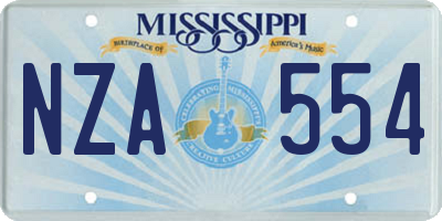 MS license plate NZA554