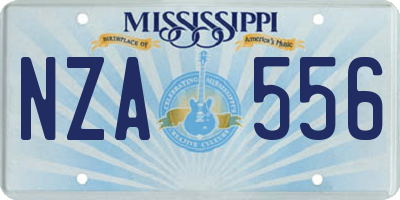 MS license plate NZA556