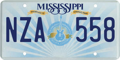 MS license plate NZA558