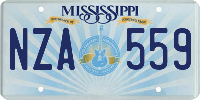 MS license plate NZA559