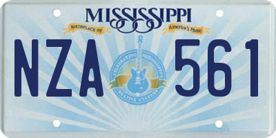 MS license plate NZA561