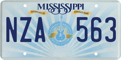 MS license plate NZA563