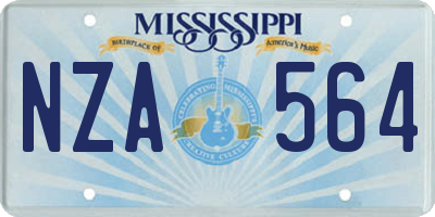 MS license plate NZA564