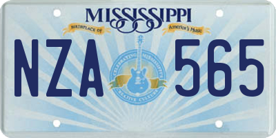 MS license plate NZA565