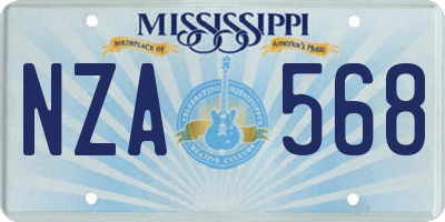 MS license plate NZA568