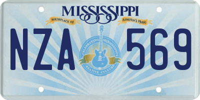 MS license plate NZA569