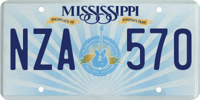 MS license plate NZA570