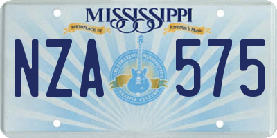MS license plate NZA575