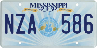 MS license plate NZA586
