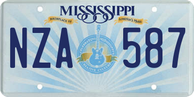 MS license plate NZA587