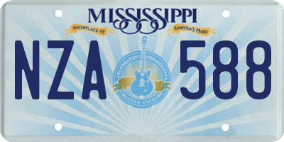 MS license plate NZA588