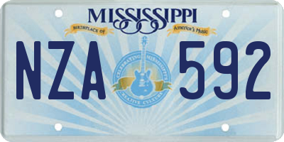 MS license plate NZA592