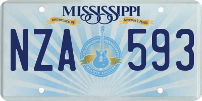 MS license plate NZA593